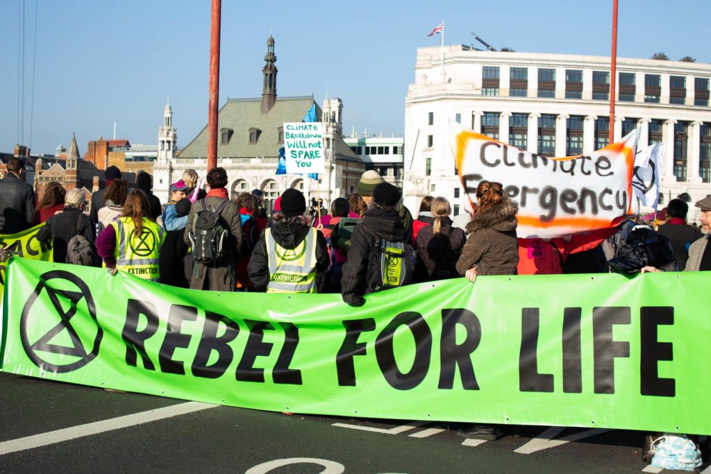 Extinction Rebellion protesters in London in November 2018