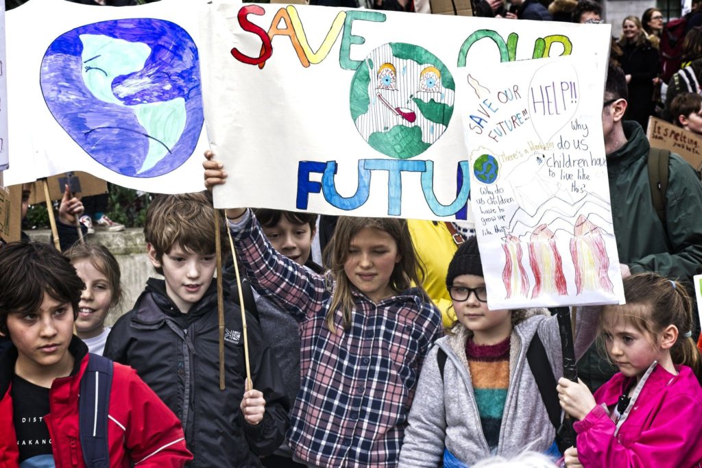Children on the Global Climate Strike in London on Friday 15th March 2019
